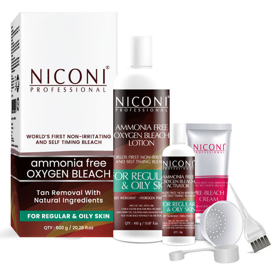 Niconi Tan Removal Ammonia Free Oxygen Face Bleach For Regular & Oily Skin - 600gm