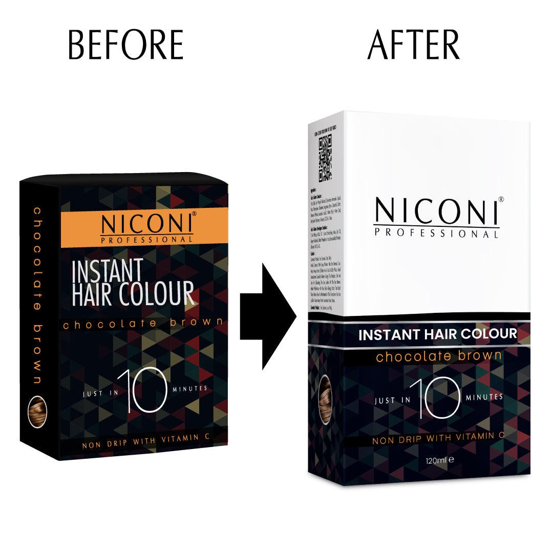 NICONI 10 mins Instant Chocolate Brown Hair Color (4 Uses) No Scalp Stains Superior Grey Coverage For Unisex Man & Woman