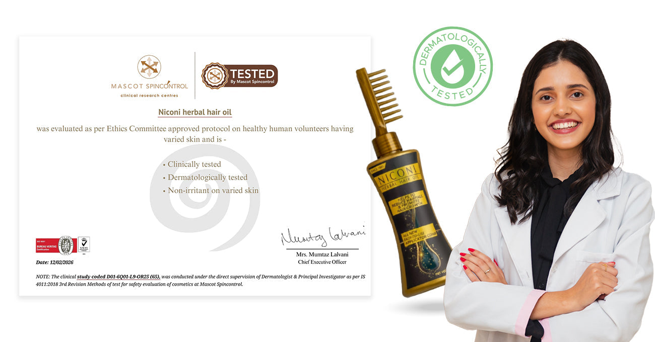 Is Niconi Herbal Hair Oil Dermatologically Tested? Clinical Study & Lab Report Explained