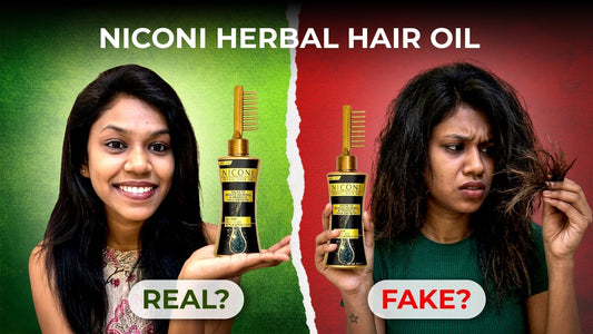 Niconi Herbal Hair Oil real or fake review with herbal hair oil bottle