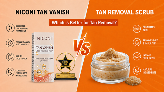 Niconi Tan Vanish vs Tan Removal Scrub