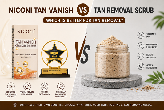 Niconi Tan Vanish vs Tan Removal Scrub