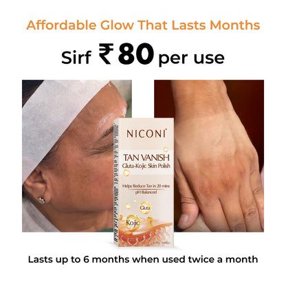 Niconi Tan Vanish Gluta-Kojic Skin Polish | Instant Tan Removal in under 20 minutes!