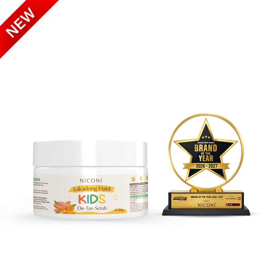 Niconi Lakadong Haldi Kids De-Tan Scrub For Face & Body-(300g) | 100% Safe