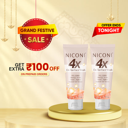 Niconi 4X Detan Face Wash Power Combo | For Men & Women