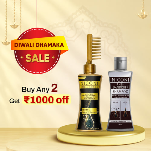 The Anti-Dandruff & Hairfall Revival Combo | Herbal Hair Oil + Anti-Dandruff Shampoo