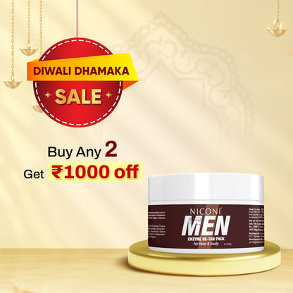Niconi Men Enzyme De-Tan Pack For Face & Body | 300g