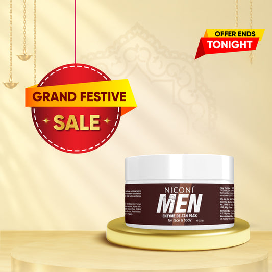 Niconi Men Enzyme De-Tan Pack For Face & Body (300g)