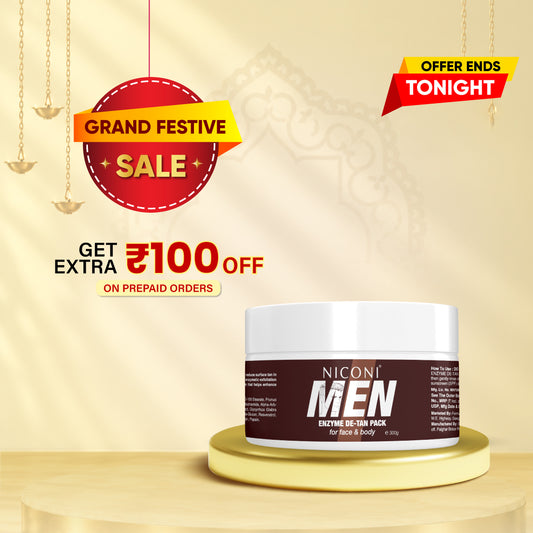 Niconi Men Enzyme De-Tan Pack For Face & Body (300g)