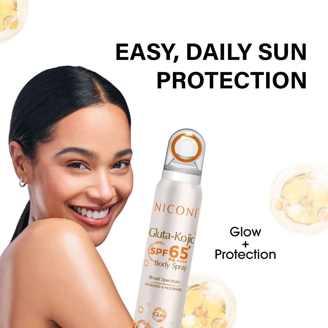 Niconi Tan Vanish Gluta-Kojic Skin Polish & Niconi Gluta-Kojic SPF 65+ PA++++ Body Spray Combo