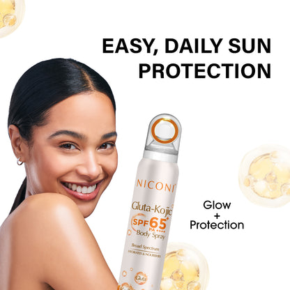 Niconi Tan Vanish Gluta-Kojic Skin Polish & Niconi Gluta-Kojic SPF 65+ PA++++ Body Spray Combo