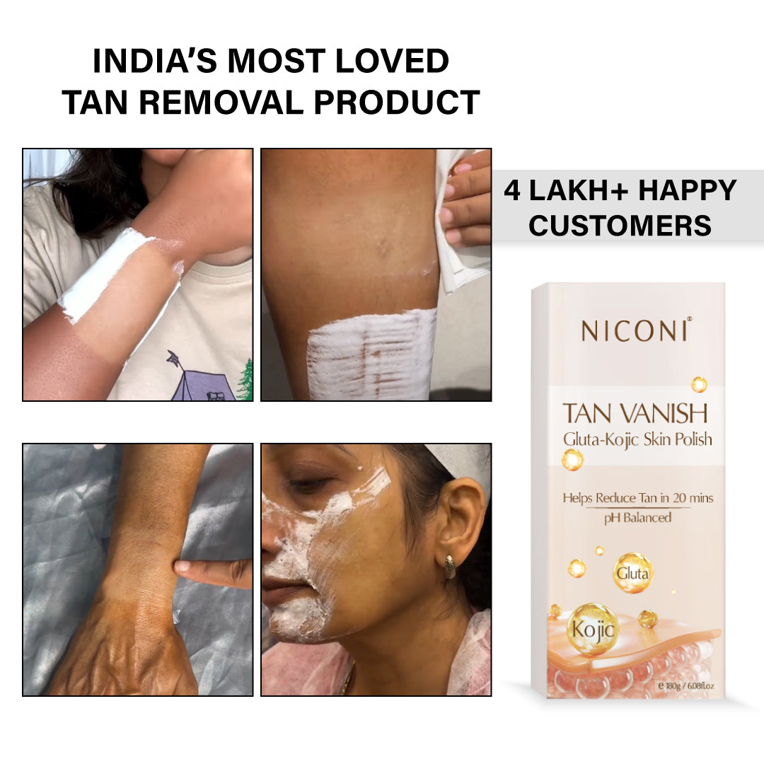 Niconi Tan Vanish Gluta-Kojic Skin Polish & Niconi Gluta-Kojic SPF 65+ PA++++ Body Spray Combo