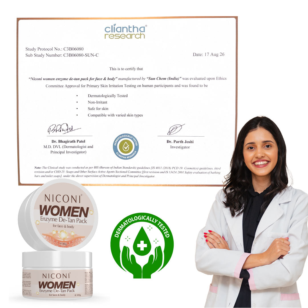 Niconi Women Enzyme De-Tan Pack For Face & Body-(300g)- B2B