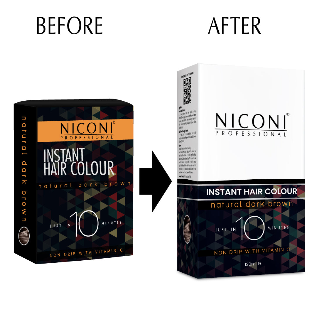 NICONI 10 mins Instant Natural Dark Brown Hair Color (4 Uses) No Scalp Stains Superior Grey Coverage For Unisex Man & Woman