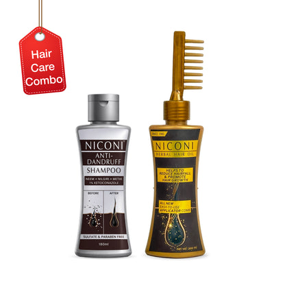 Niconi Herbal Hair (200ml) & Niconi Anti-Dandruff Shampoo (180ml) COMBO