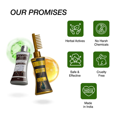 Niconi Herbal Hair (200ml) & Niconi Anti-Dandruff Shampoo (180ml) COMBO