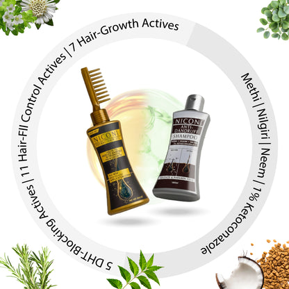 Niconi Herbal Hair (200ml) & Niconi Anti-Dandruff Shampoo (180ml) COMBO