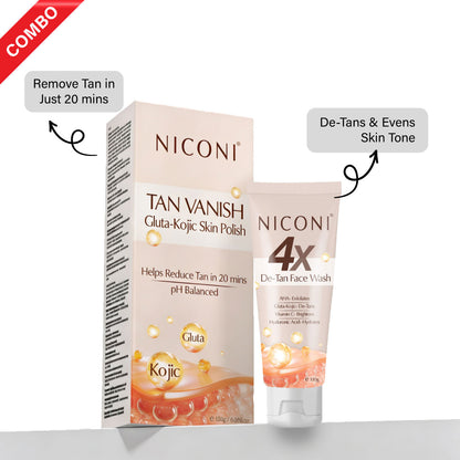 Tan Vanish + 4X De-Tan Facwash Combo