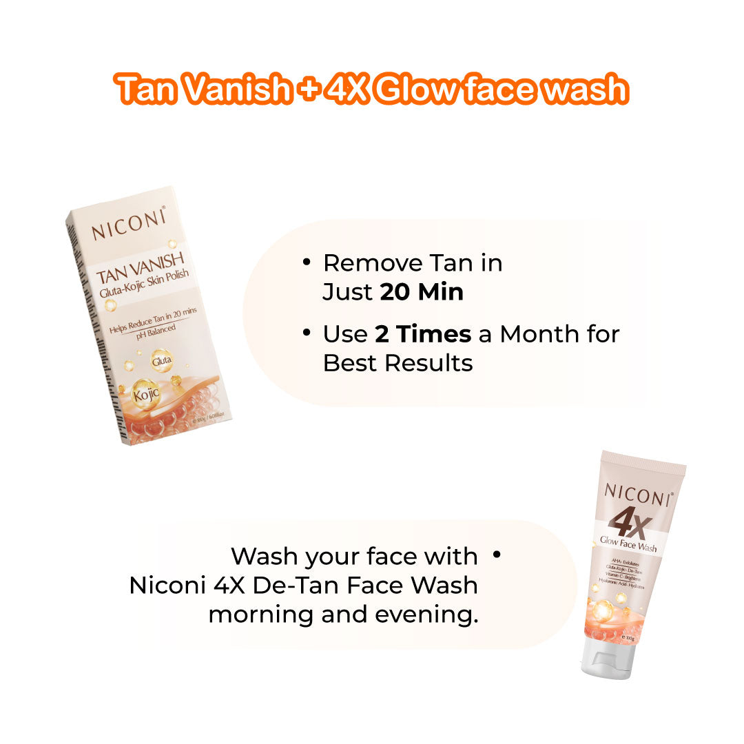 Tan Vanish + 4X De-Tan Facwash Combo