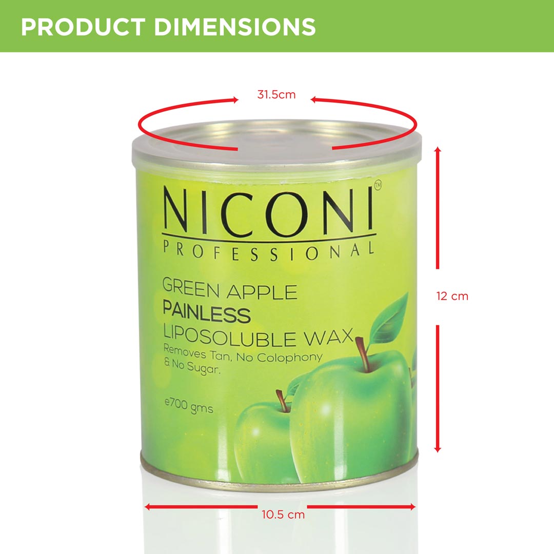 NICONI Painless Green Apple Liposoluble Wax (700 gm) (Green Apple)