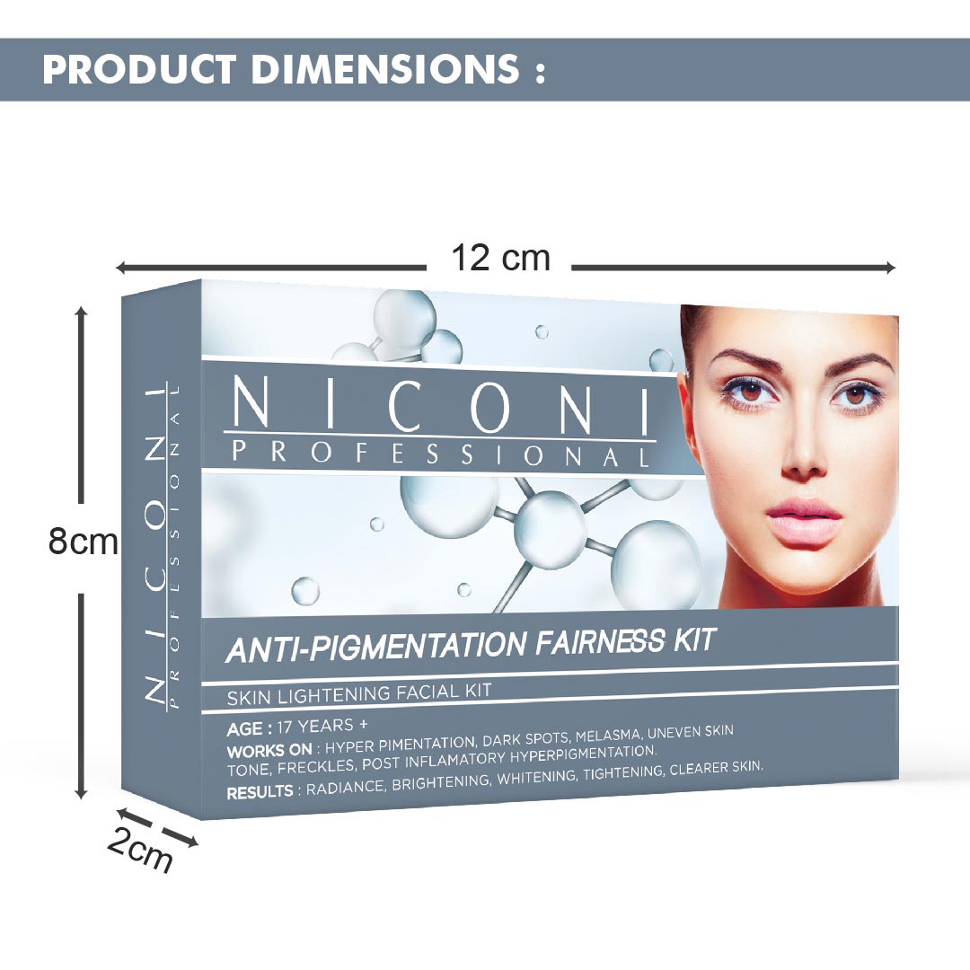 NICONI Anti-Pigmentation And Fairness Facial Kit For Uneven Skin Tone, Blemishes And Dark Spots Removal 53gm (1 Time USE)