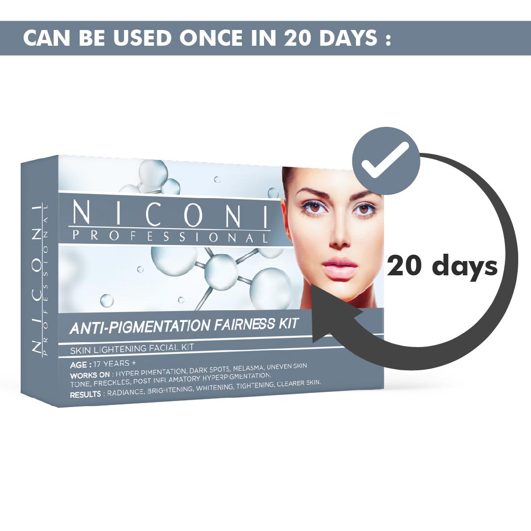 NICONI Anti-Pigmentation And Fairness Facial Kit For Uneven Skin Tone, Blemishes And Dark Spots Removal 53gm (1 Time USE)