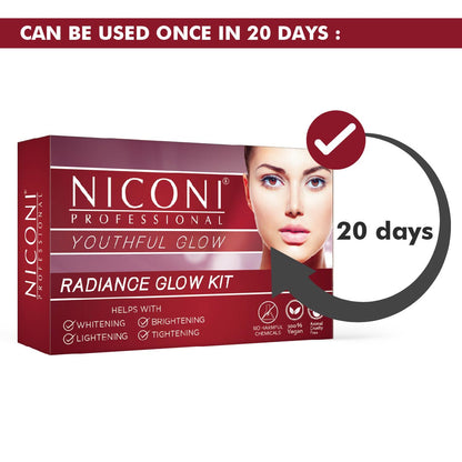 Niconi Radiance Glow Facial Kit For Glowing Skin | Men & Women For Instant Brightening- 53 gm (1 TIME USE ONLY)
