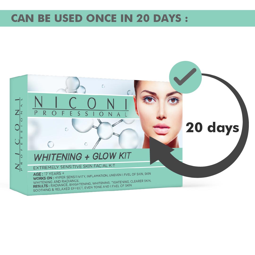 NICONI Whitening And Glow Facial Kit For Advanced Whitening, Brightening And Glow 53 gm (1 time use)